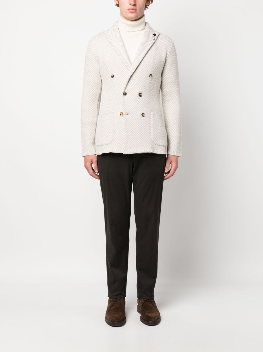 Lardini Blazer met enkele rij knopen - Beige