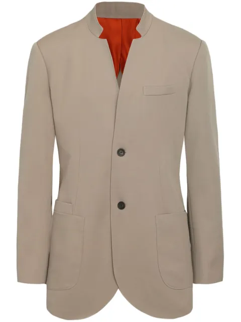 Shanghai Tang stand-up collar wool blazer