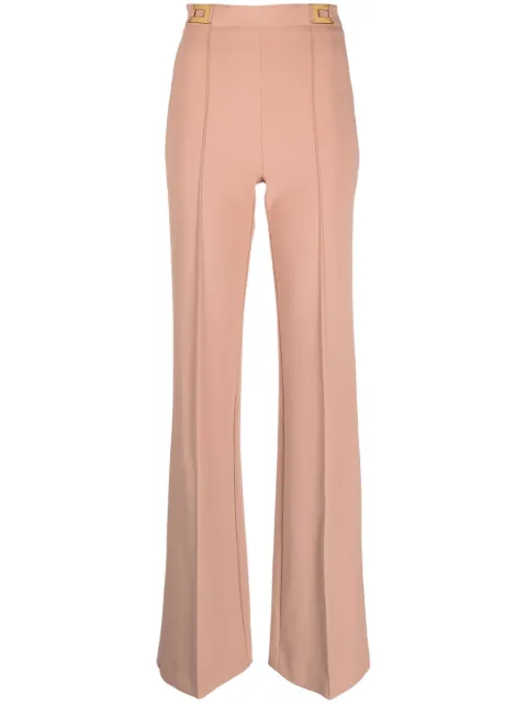 Elisabetta Franchi logo-plaque flared trousers