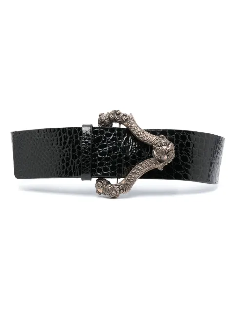 Gianfranco Ferré Pre-Owned 2000s crocodile-embossed leather buckle belt