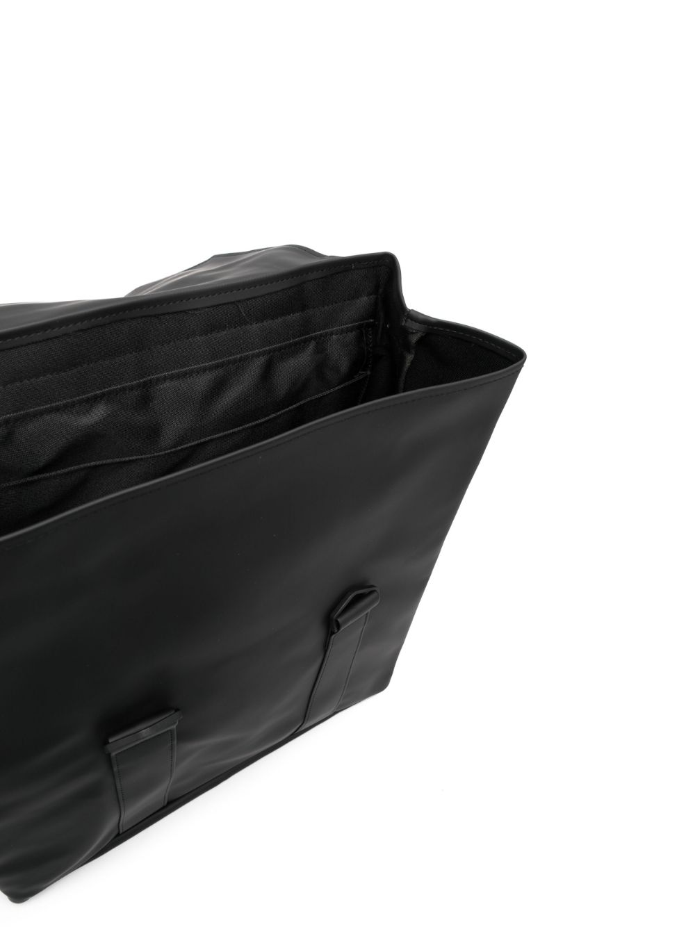 Shop Rains Msn Logo-debossed Waterproof Backpack In Black