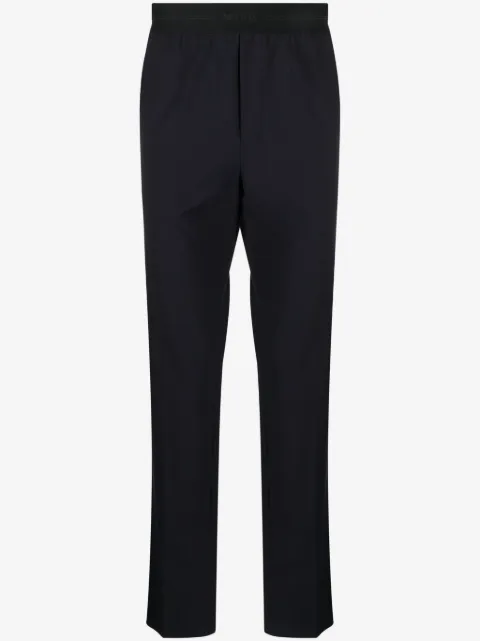 MSGM logo-waistband straight-leg trousers