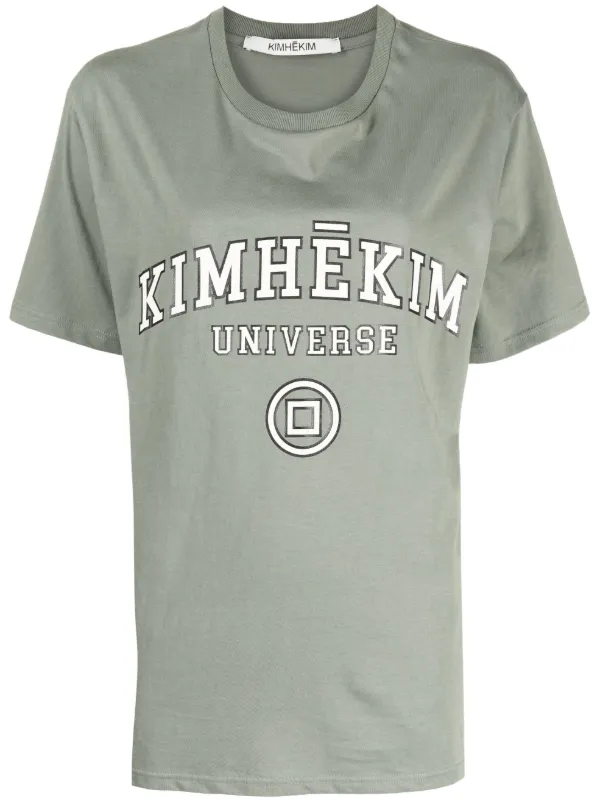 Kimhekim Universe logo-print Cotton T-shirt - Farfetch