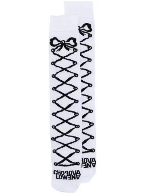 Chopova Lowena calcetines tejidos con logo en intarsia 