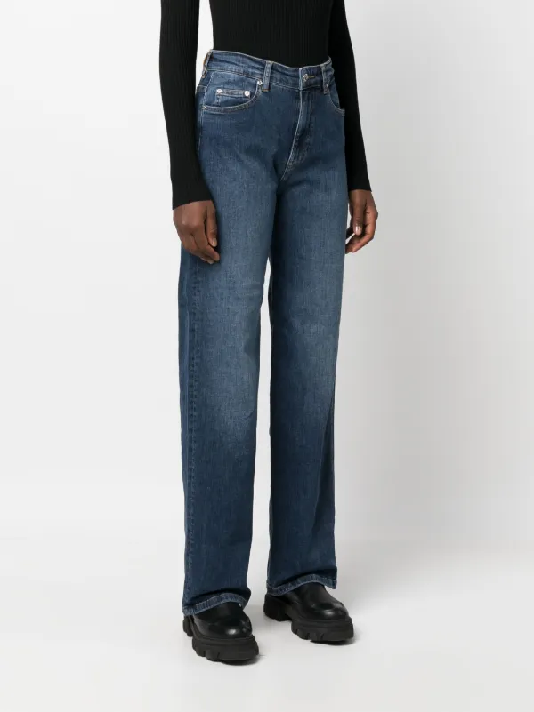 デニム・ジーパン CHIARA FERRAGNI Stretch Denim Jeans Chiara Ferragni star-embroidered straight-leg Jeans | Blue