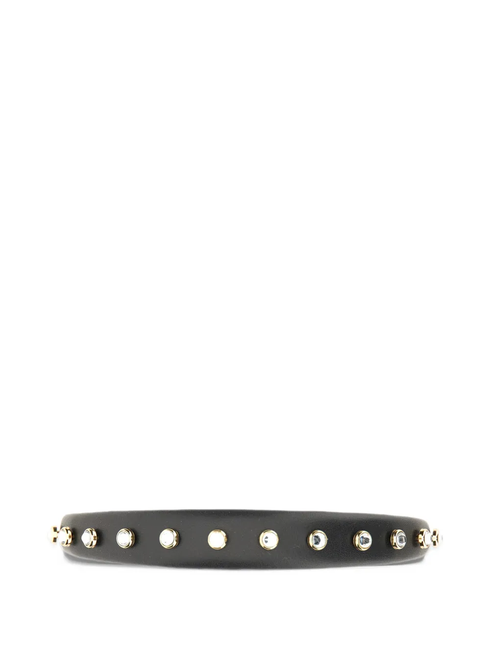 RED(V) crystal-embellished leather headband - Nero