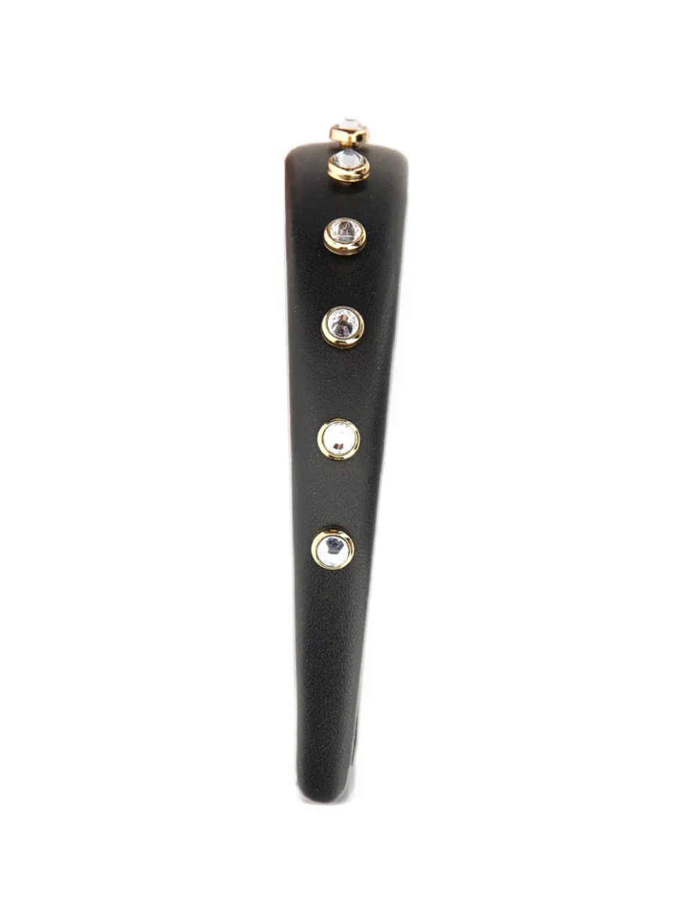 RED(V) crystal-embellished leather headband Zwart