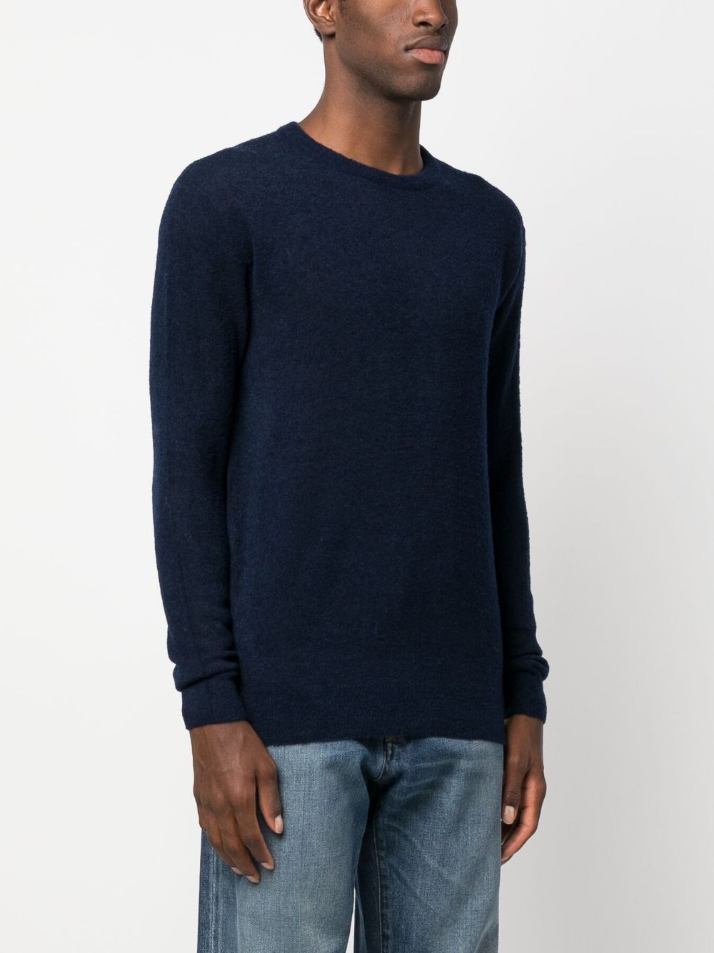 Shop Ballantyne Long-sleeve Wool-blend Jumper In Blue