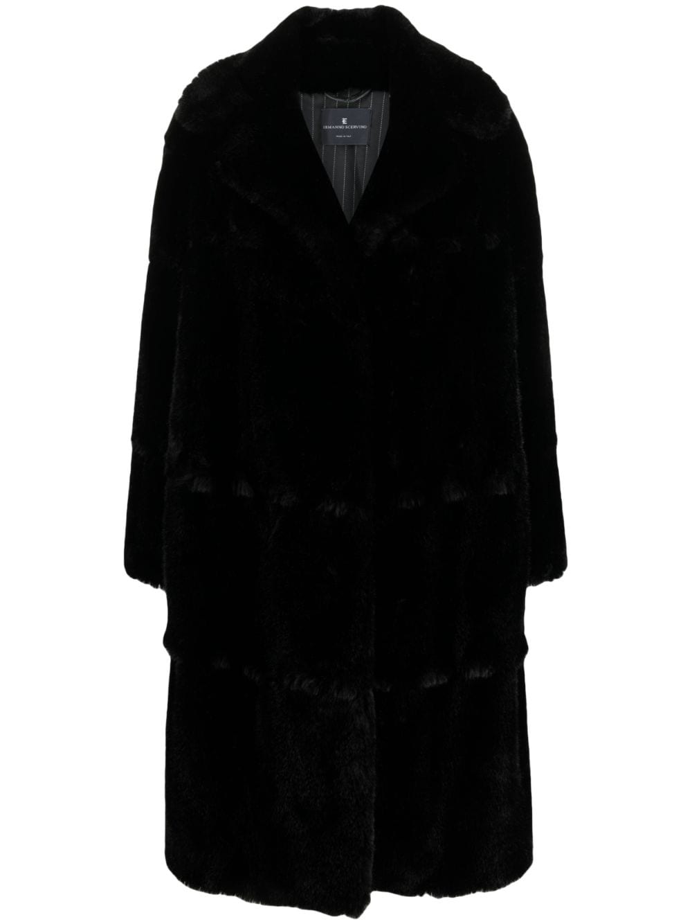 faux-fur single-breasted coat