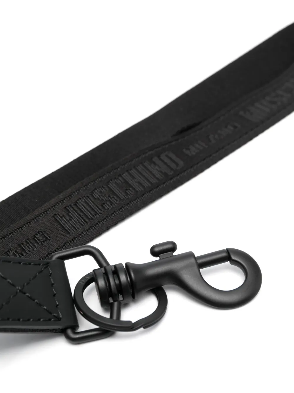 Moschino Sleutelhanger met logo-intarsia - Zwart