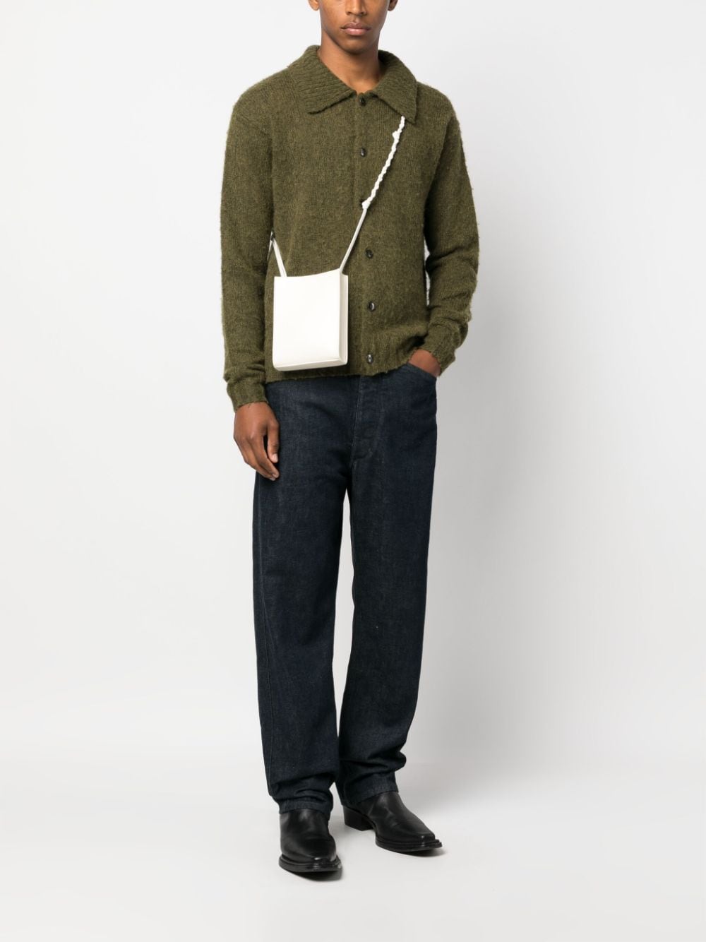 Shop Jil Sander Tangle Braided-strap Shoulder Bag In Neutrals