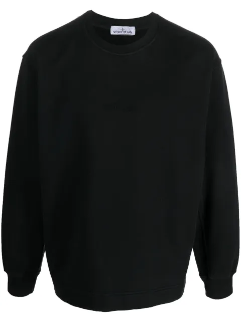 Stone Island logo-embroidered cotton sweatshirt