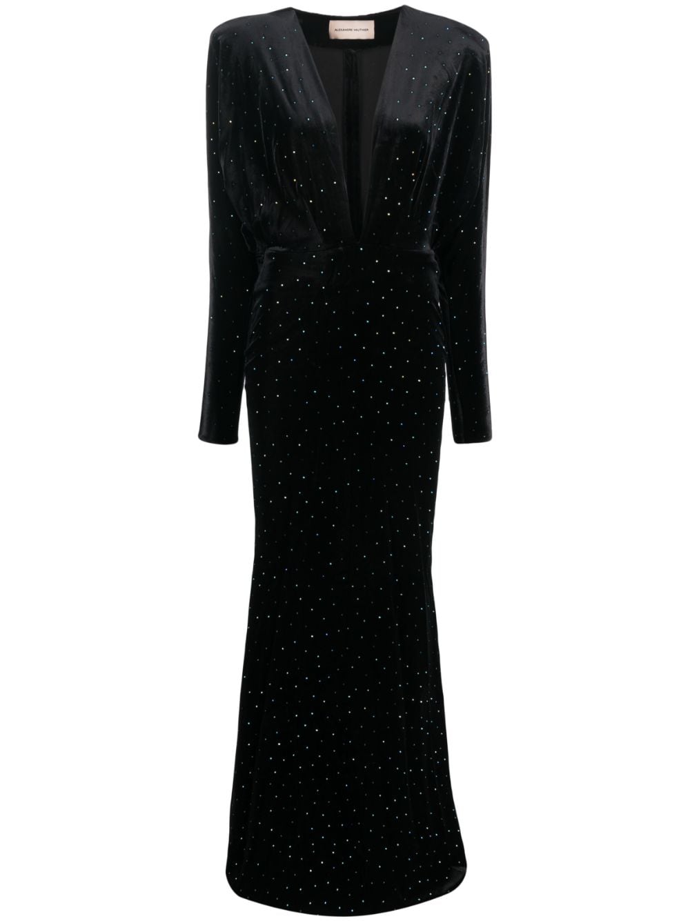 Alexandre Vauthier rhinestone-embellished plunge dress - Black