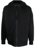 Moose Knuckles logo-embroidered zip-up hoodie - Black