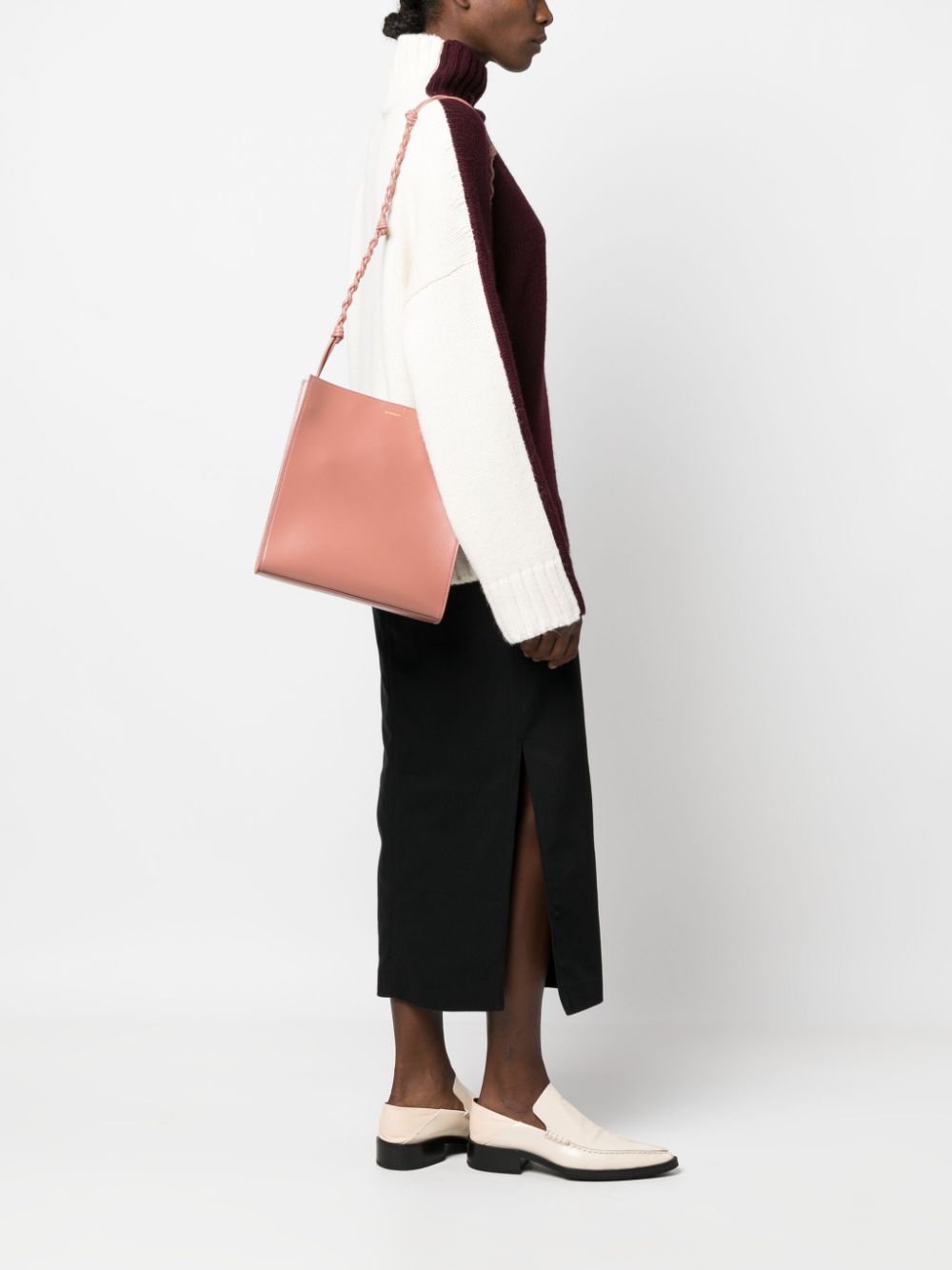 Jil Sander medium Tangle leather shoulder bag - Roze