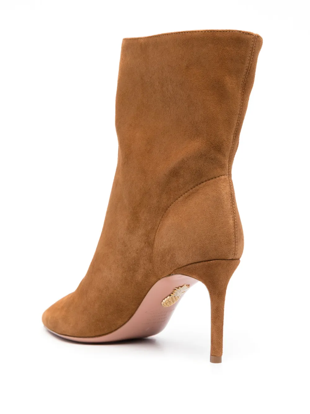 Shop Aquazzura Matignon 75mm Suede Boots In Brown