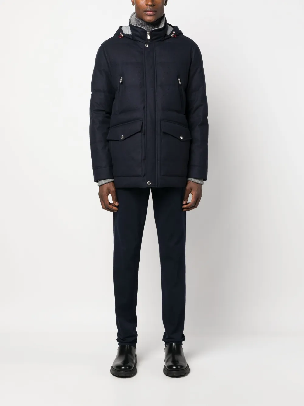 Brunello Cucinelli Gewatteerd jack - Blauw