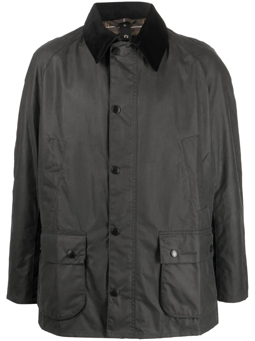 Barbour Ashby Wax Shirt Jacket In Grey/classic