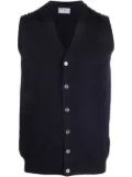 Fedeli V-neck virgin-wool vest - Blue