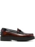 Tod's two-tone leather loafers - Brown
