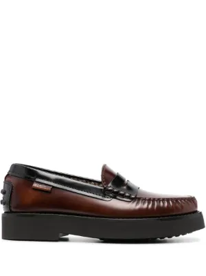 FENDI モノグラム レザーローファー | ブラック | FARFETCH JP