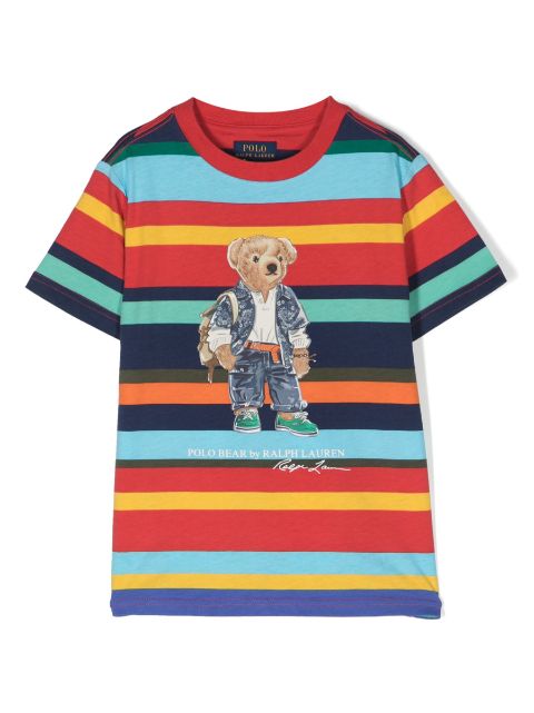 Polo Bear-print striped T-shirt