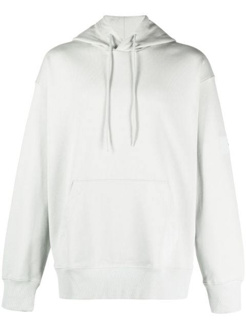 Y-3 logo-patch organic cotton hoodie