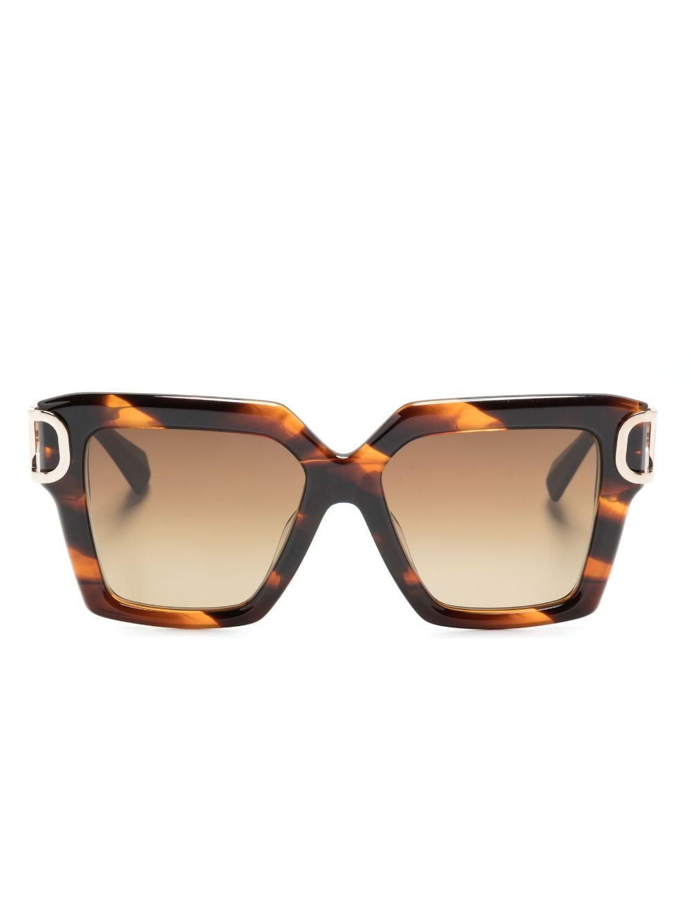 Valentino Vlogo Signature Square-frame Sunglasses In Brown