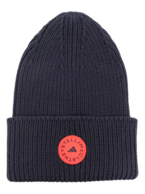 adidas by Stella McCartney logo-patch intarsia-knit beanie 