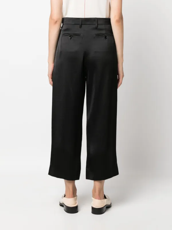 ★Max Mara★モンザ レーヨン パンツ S Max Mara Monza クロップド サテンパンツ | ブラック