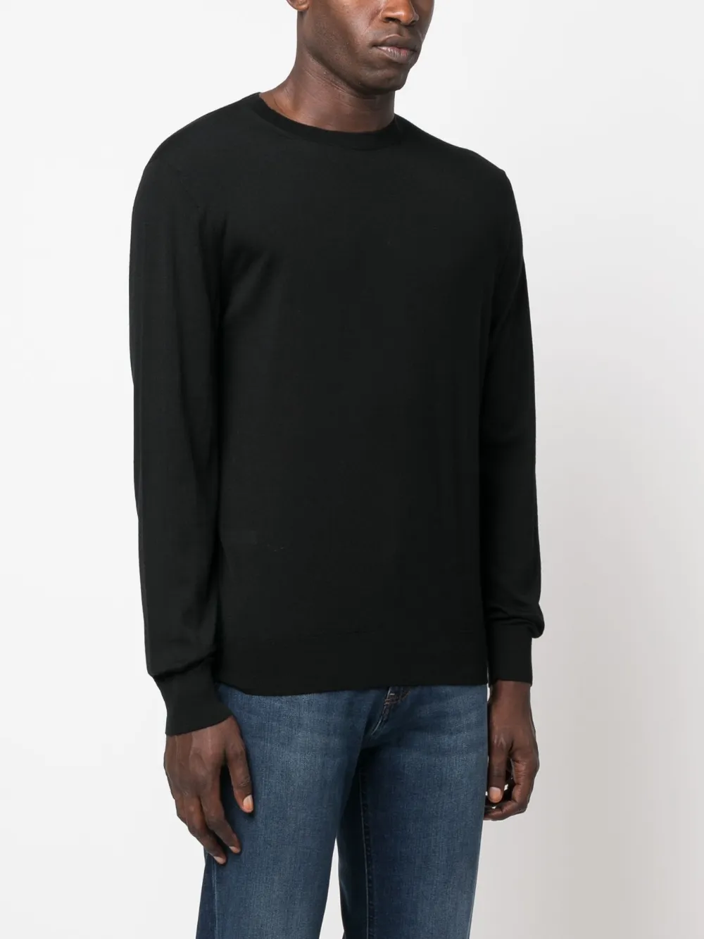 Zegna Men's Cashmere And Silk Sweater In Black