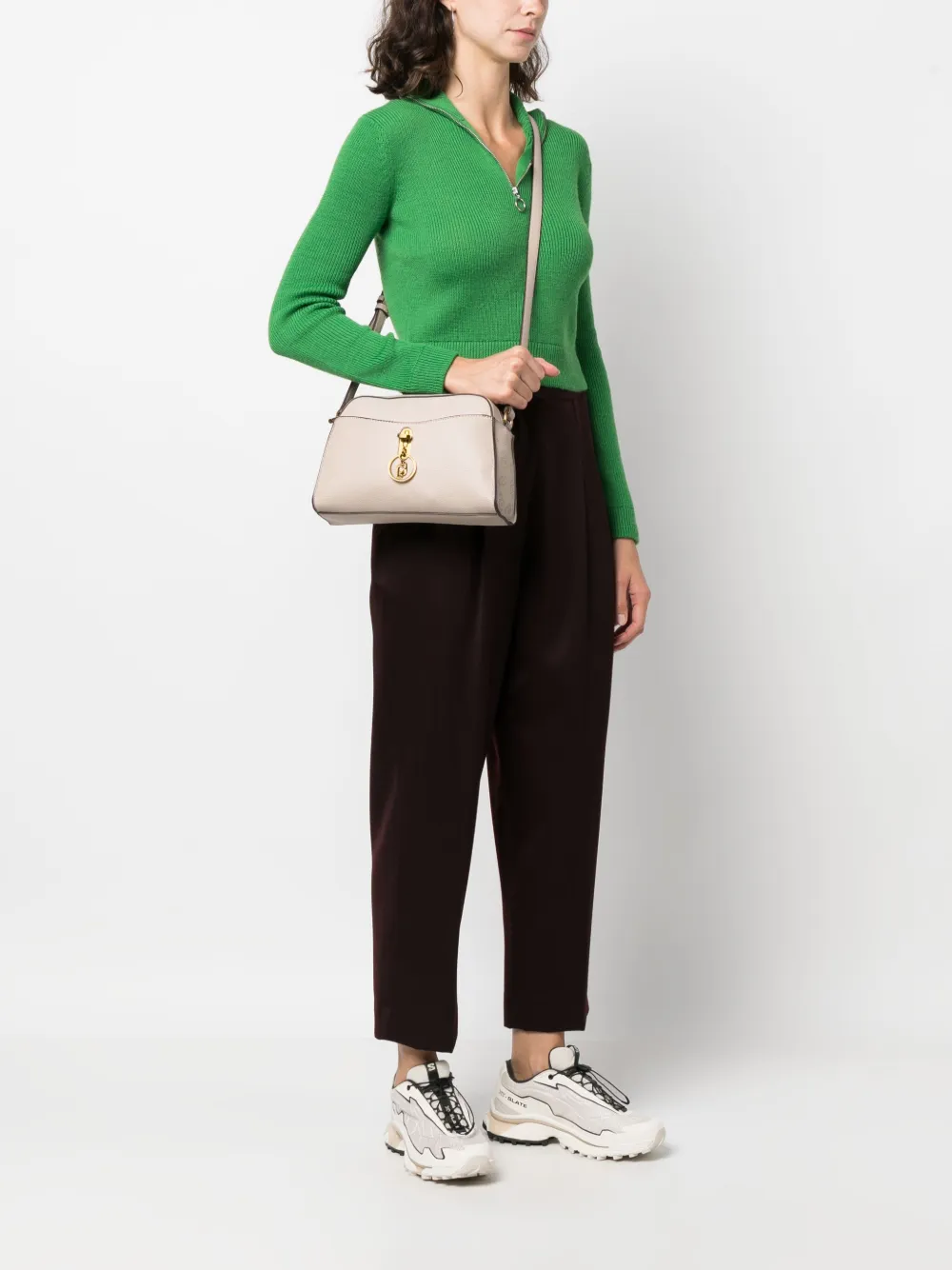 LIU JO Crossbodytas met logoplakkaat - Beige