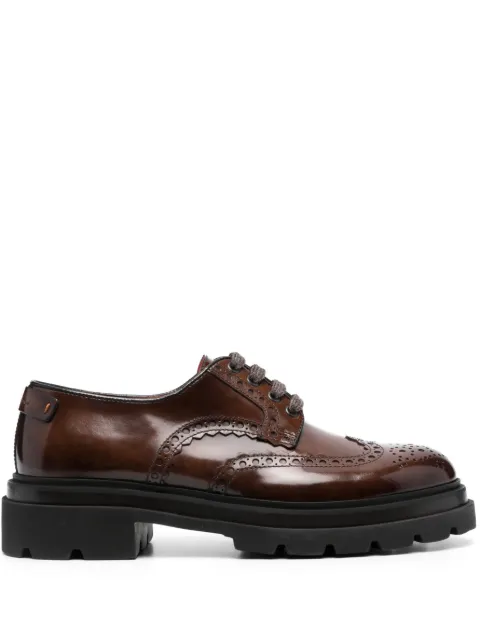 Santoni lace-up leather brogues