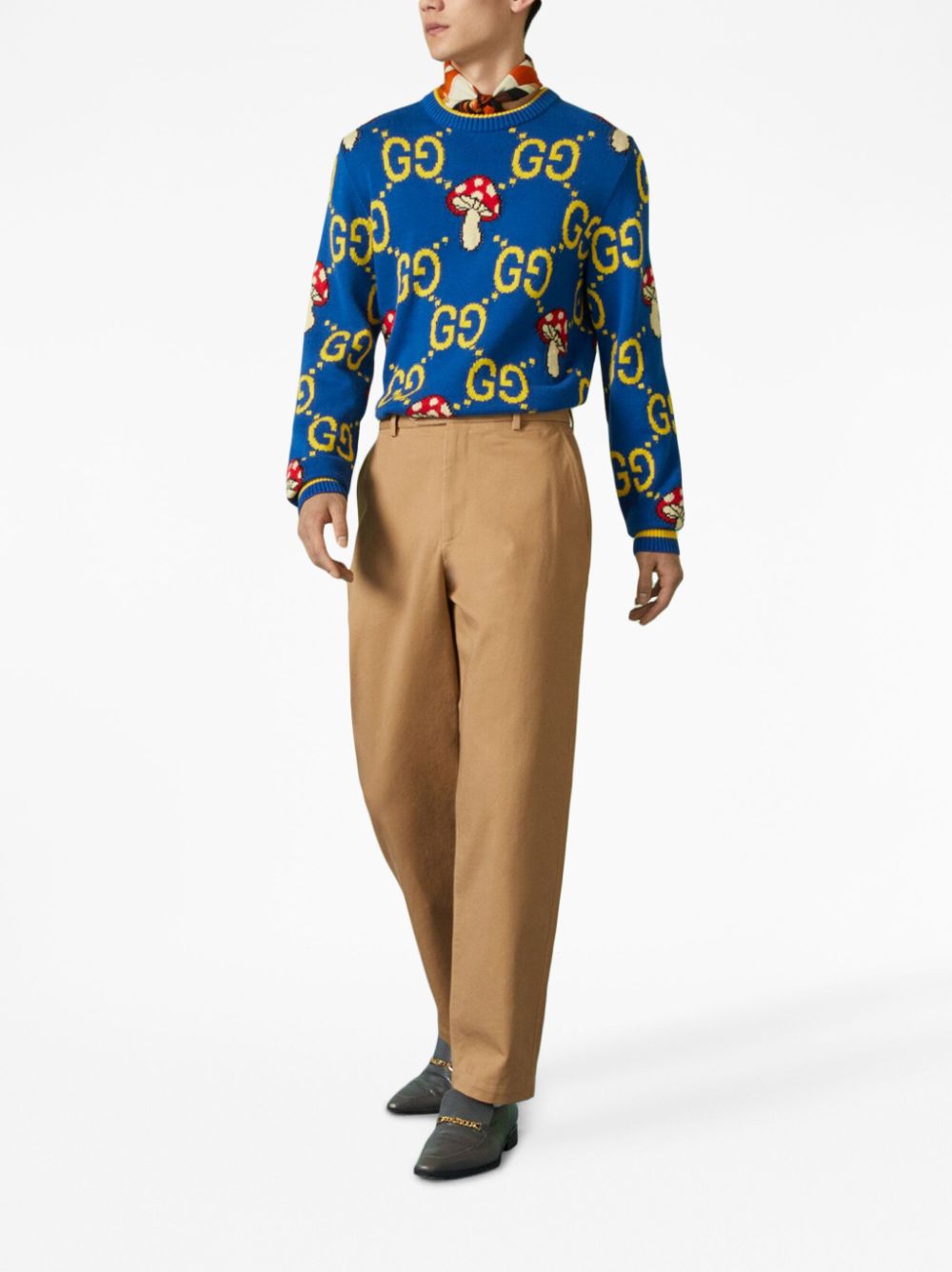 Gucci logo-embroidered slim-cut trousers - Beige