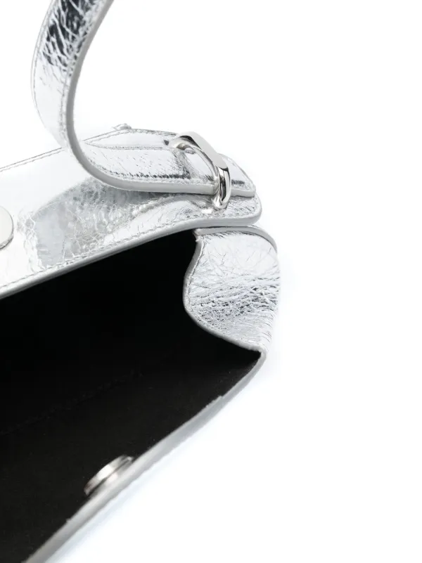 Yuzefi Dinner Roll cracked-leather Shoulder Bag | Silver