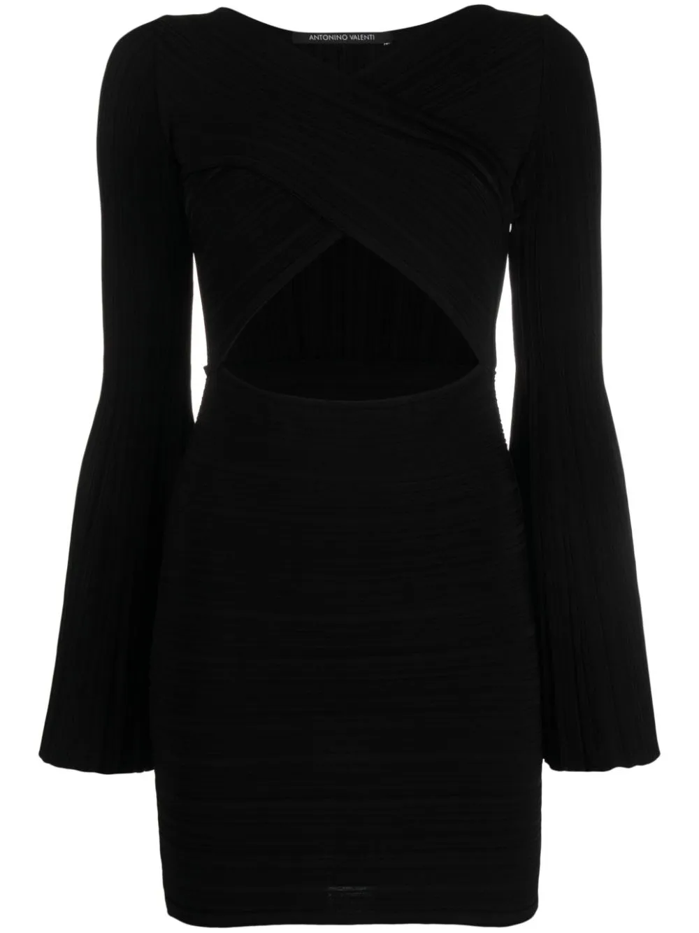 Shop Antonino Valenti Cut-out V-neck Minidress In Black