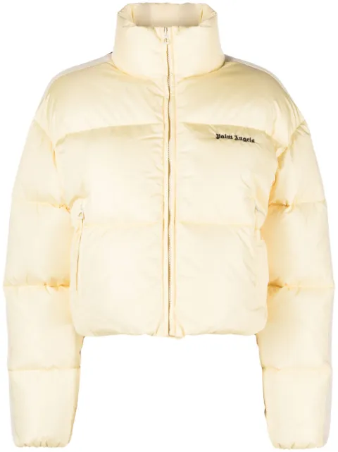Palm Angels logo-embroidered puffer jacket