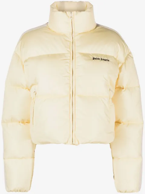 Palm Angels logo-embroidered puffer jacket