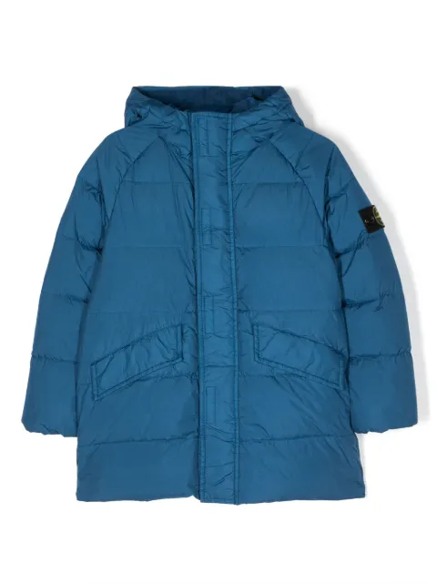 Stone Island Junior Compass-badge hooded padded jacket