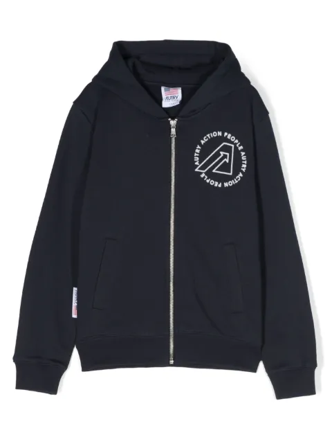 Autry Kids logo-print zip-up hoodie 