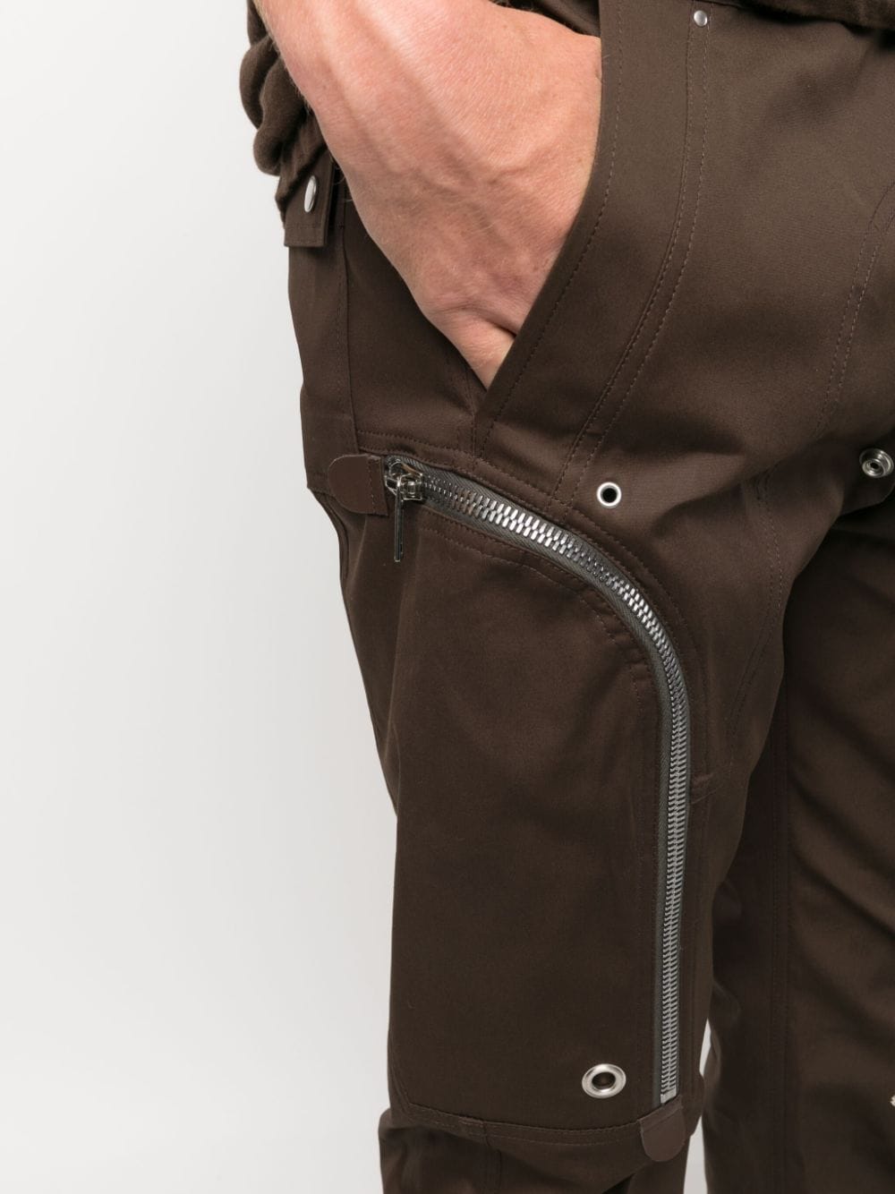 ZIP-POCKETS TAPERED-LEG TROUSERS