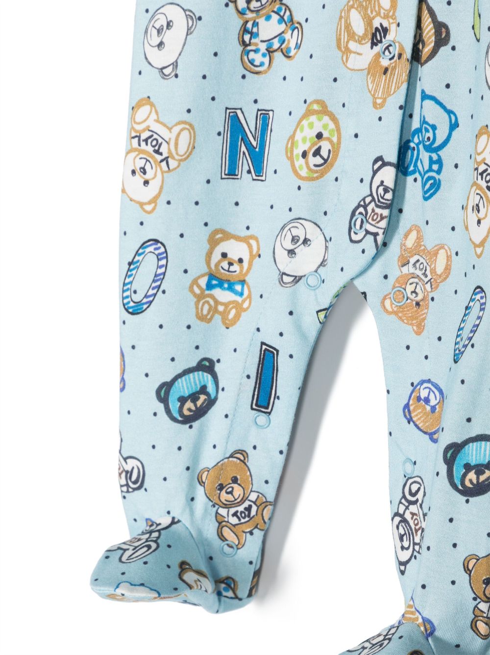 Moschino Kids Teddy Bear-print cotton babygrow (set of three) - Blauw