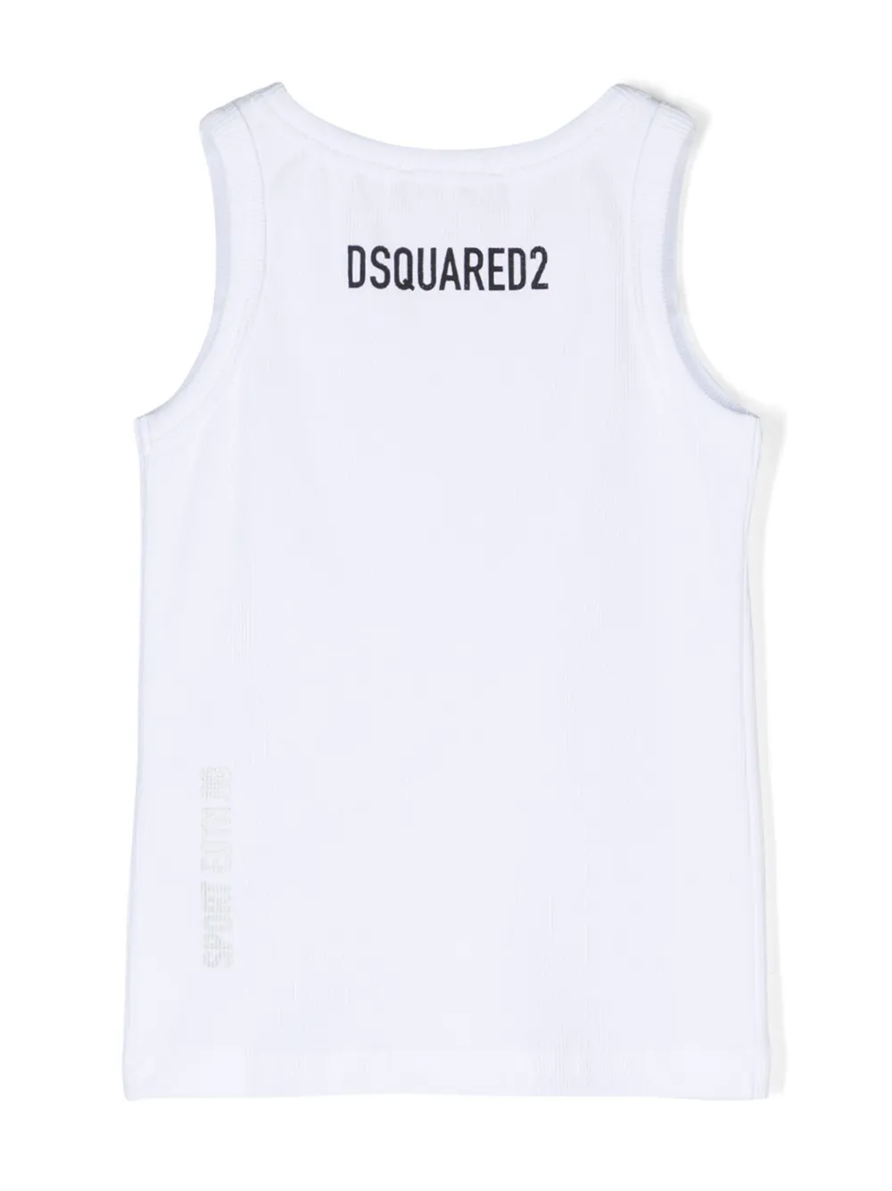 Dsquared2 Kids Leaf-print ribbed tank top - Wit