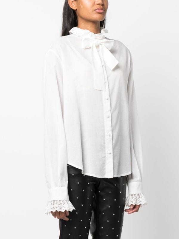 Philosophy Di Lorenzo Serafini pussy-bow Collar lace-trim Blouse