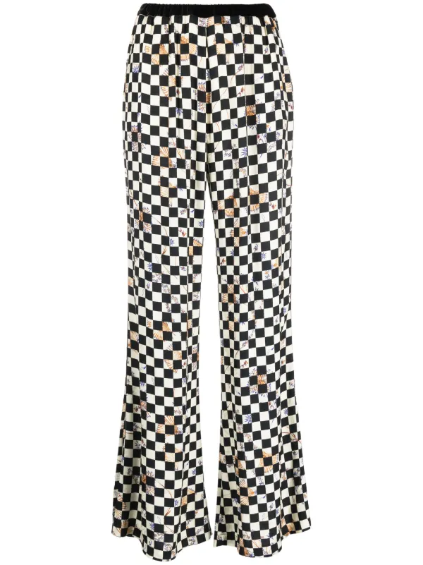 Flared checkered pants cheap