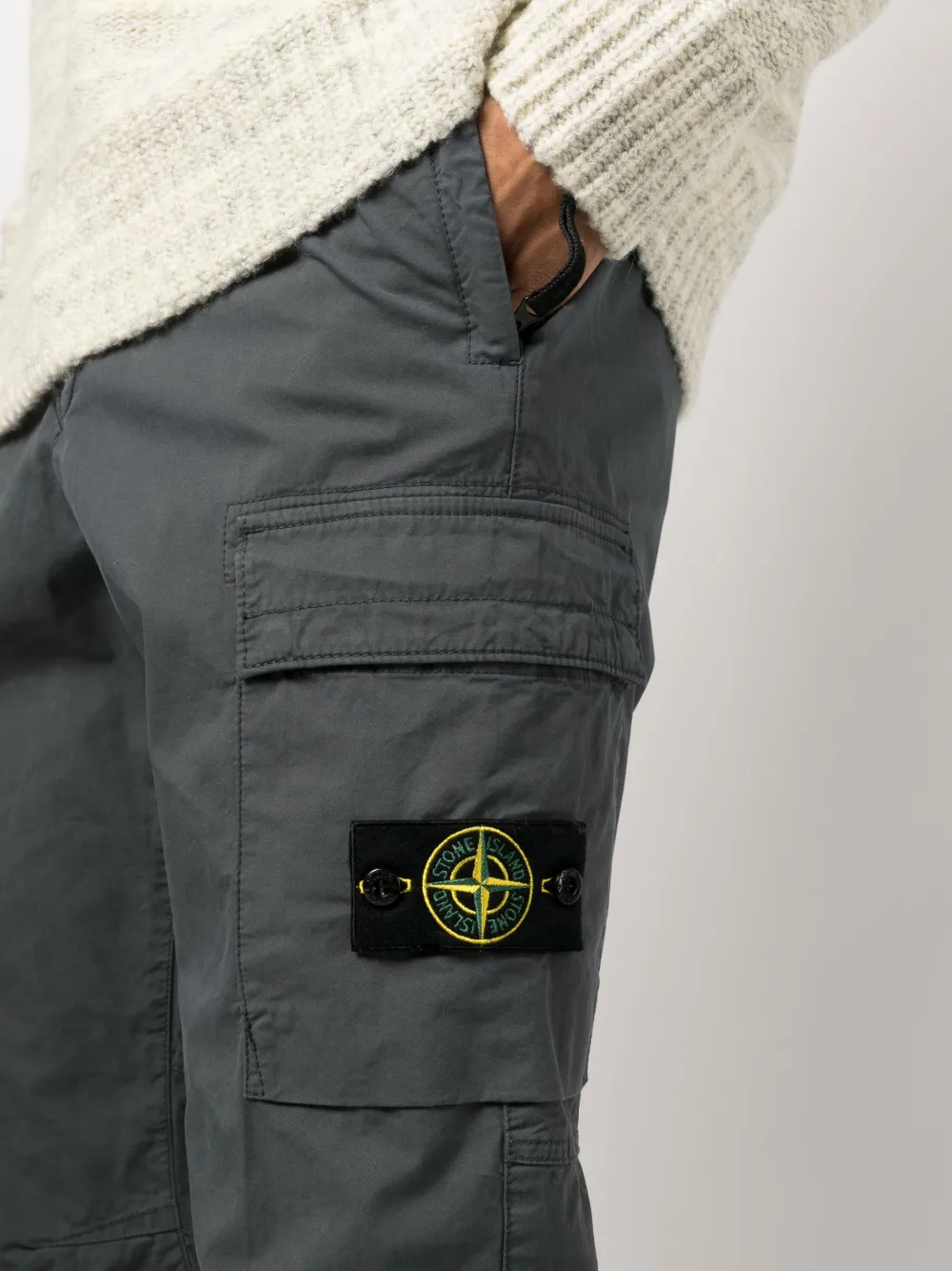 Stone island grey cargo hot sale pants