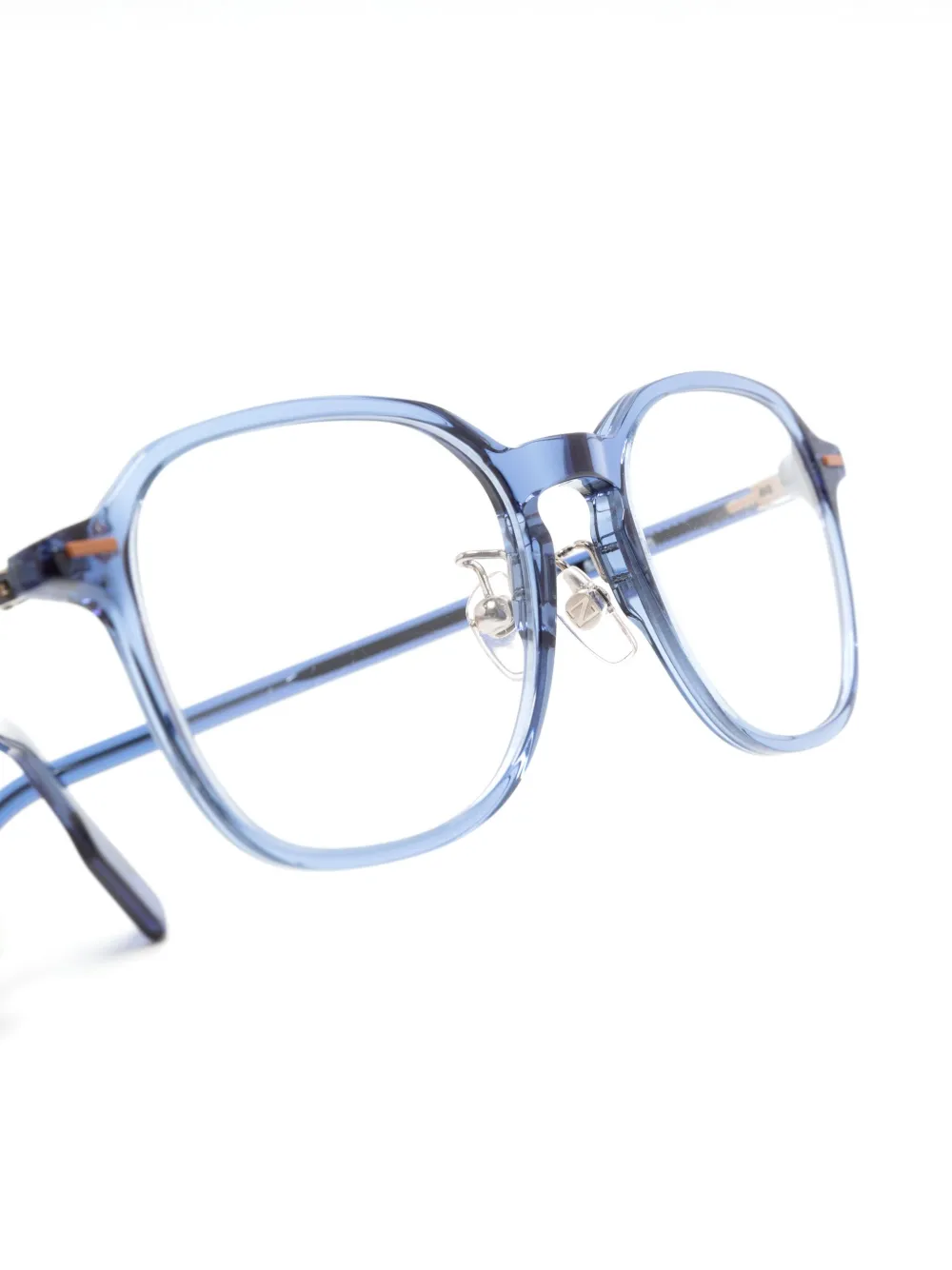 Zegna Bril met vierkant montuur Blauw