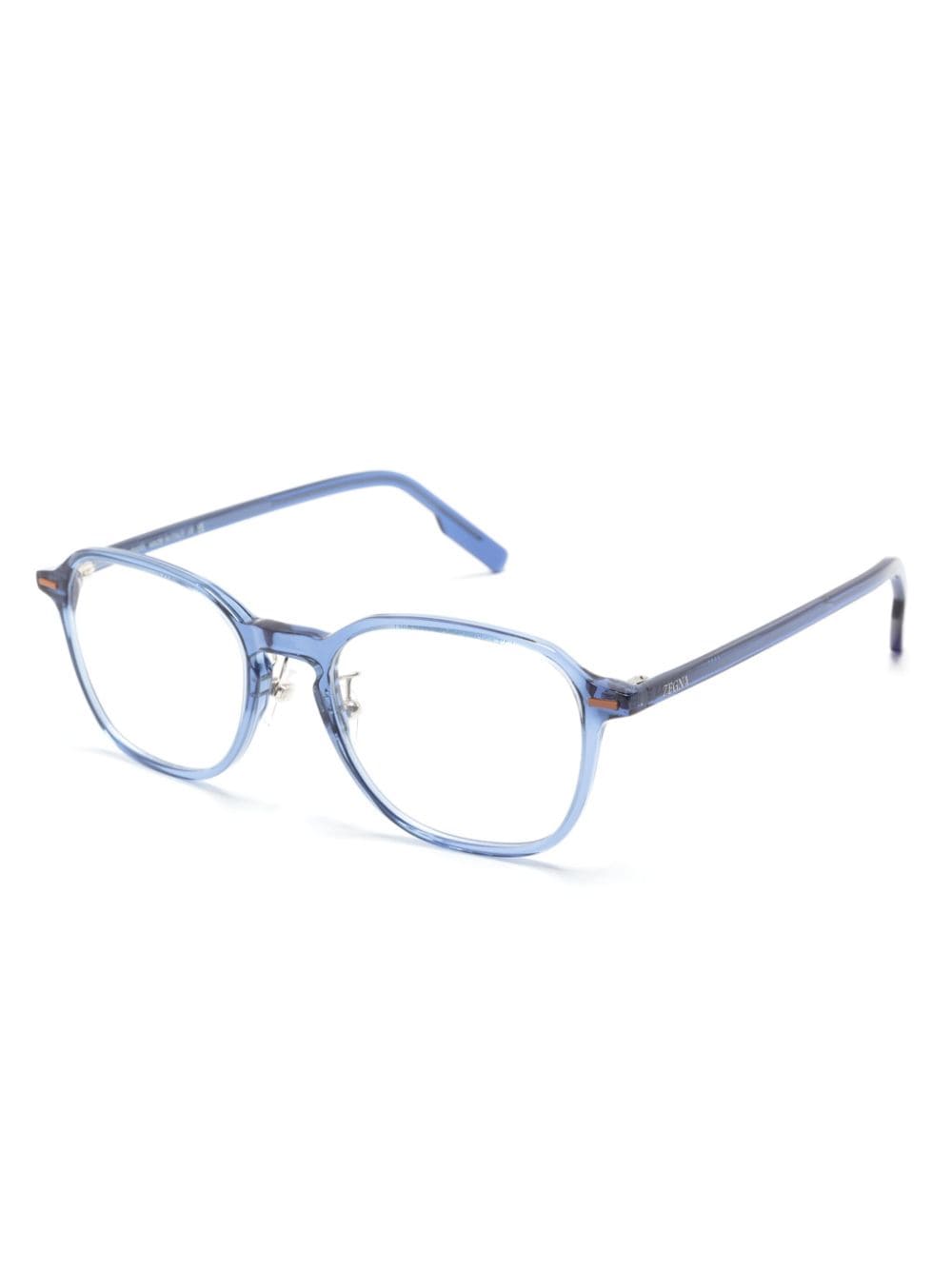 Zegna Bril met vierkant montuur - Blauw