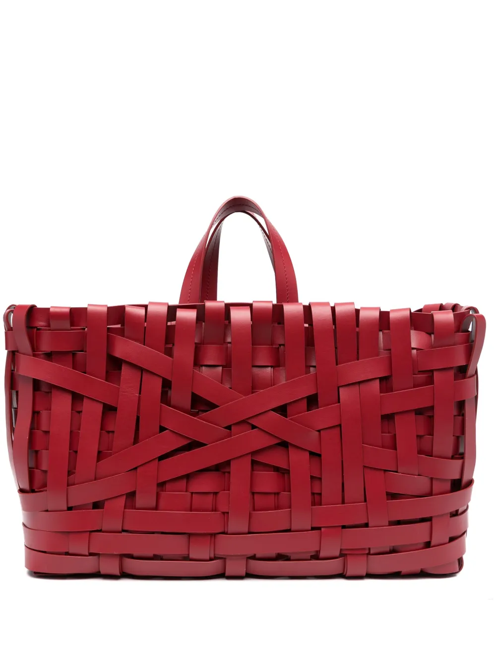 Jil Sander large woven leather tote bag
