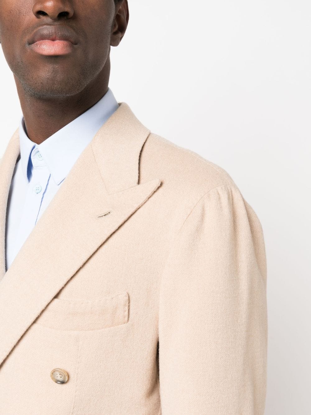 Shop Gabo Napoli Double-breasted Camel-hair Blazer In Neutrals